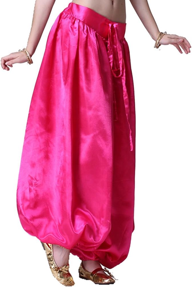 MUNAFIE Belly Dance Pants Carnival Satin Latern Pants Tribal Harem Pants - Image 1